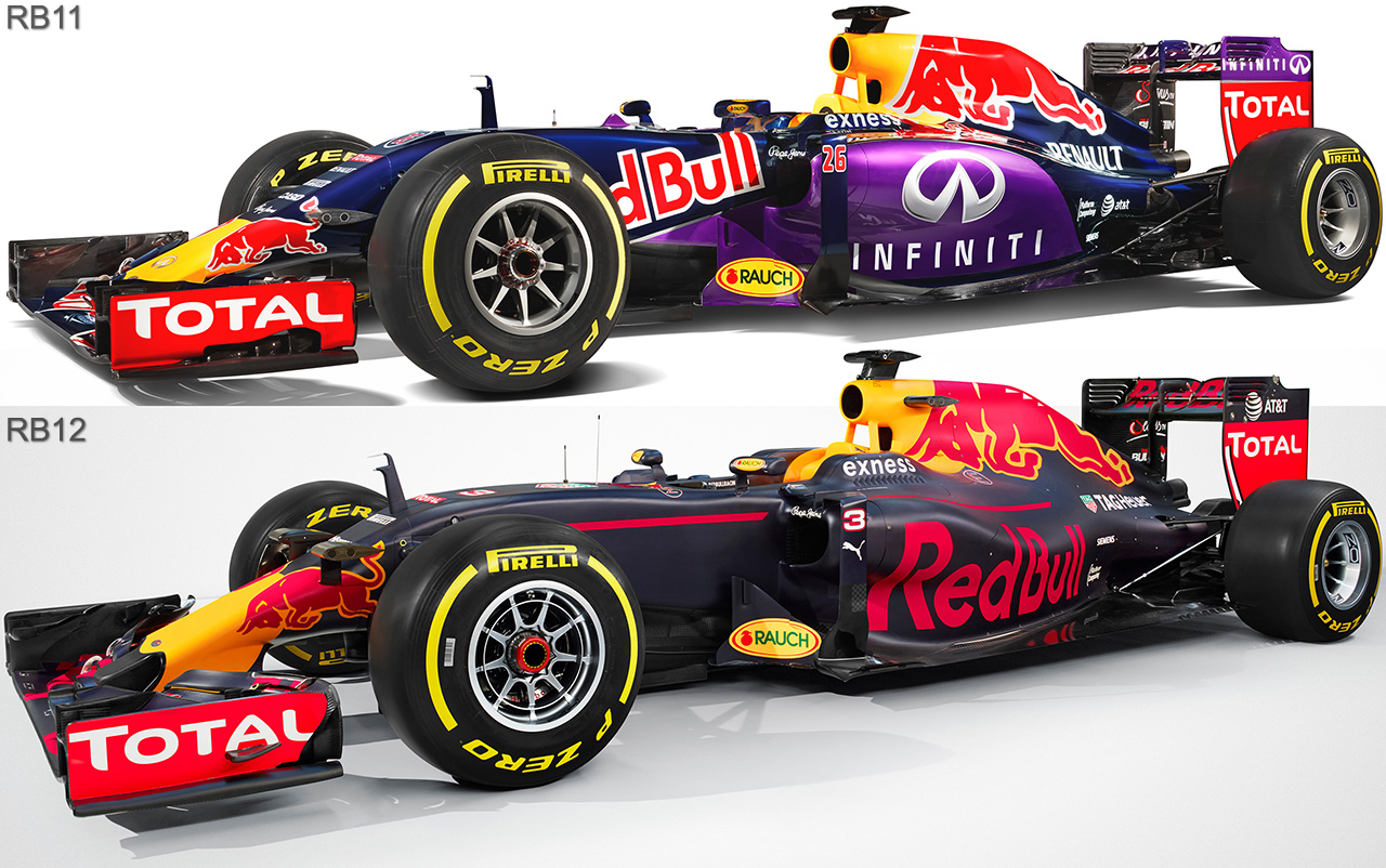 Srovnání Red Bullu RB11 a RB12